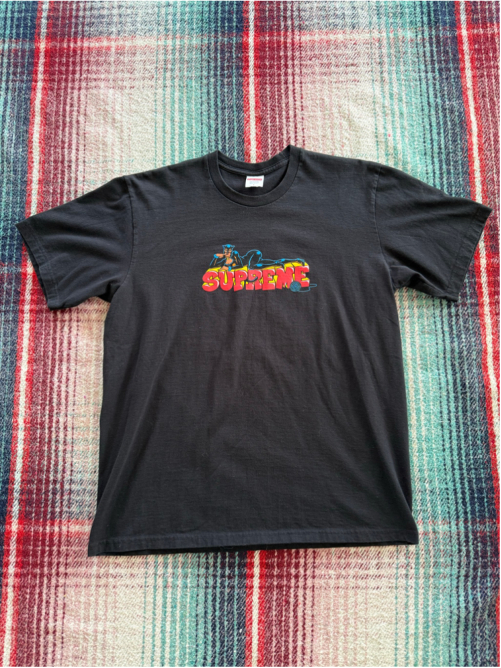 Supreme Cat Woman Black Graphic Tee L